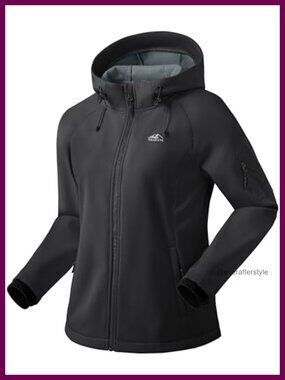 Fleece Lined Softshell Jacket Windproof Hooded TPU Film Anorak